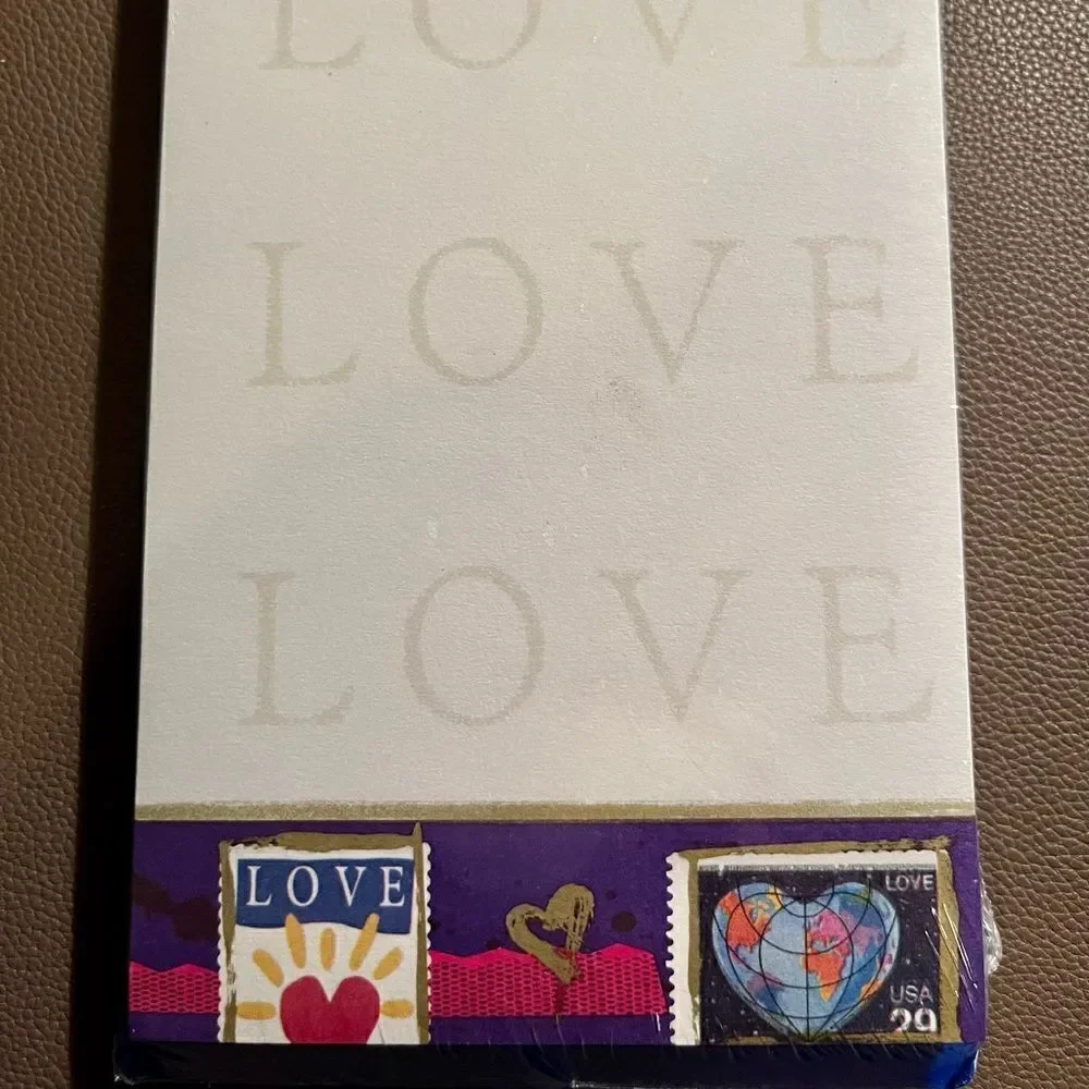 Lot of (2) new and sealed - USPS Love STAMP MEMO PADS 1999 hallmark vintage